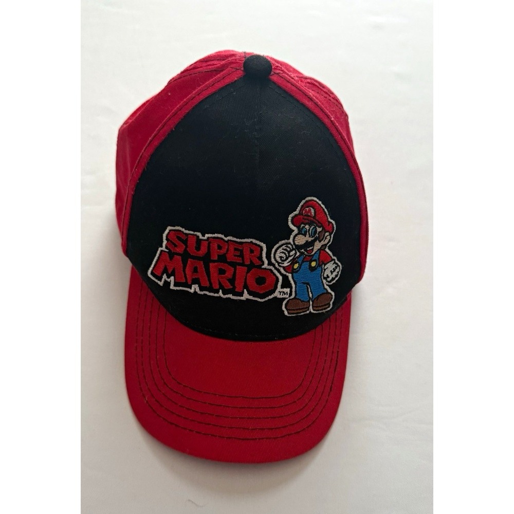 Super Mario Mario Adjustable Red & Black Baseball Cap Hat - Video Game Series